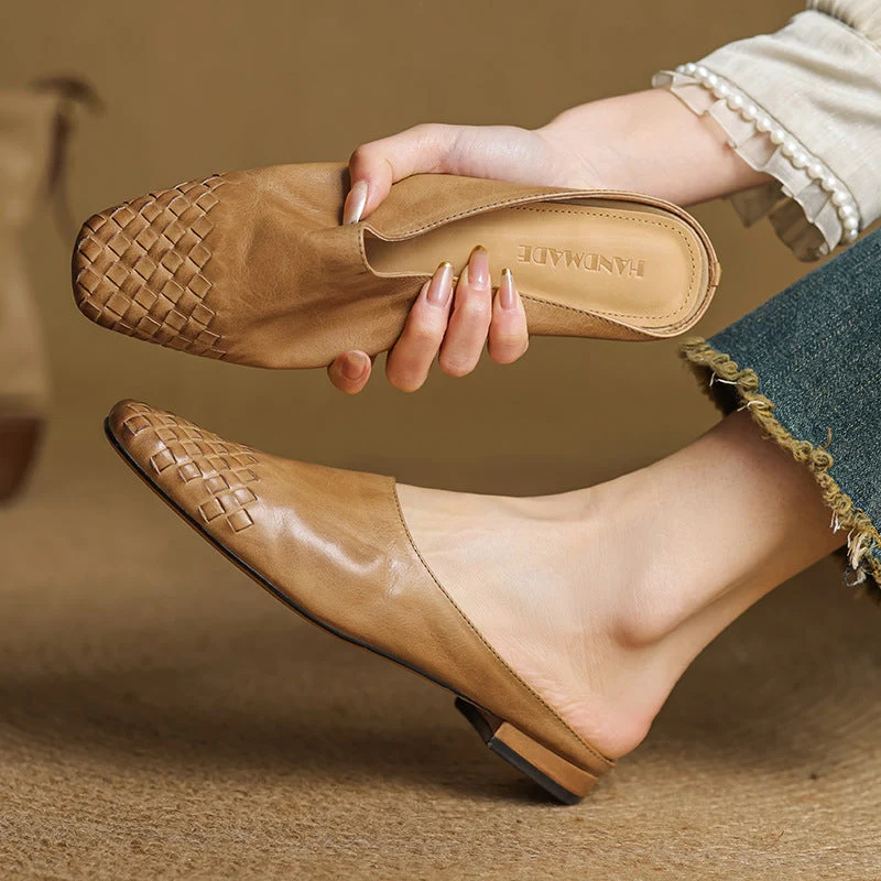 Nora | Damen Leder Mules mit stilvollem Look
