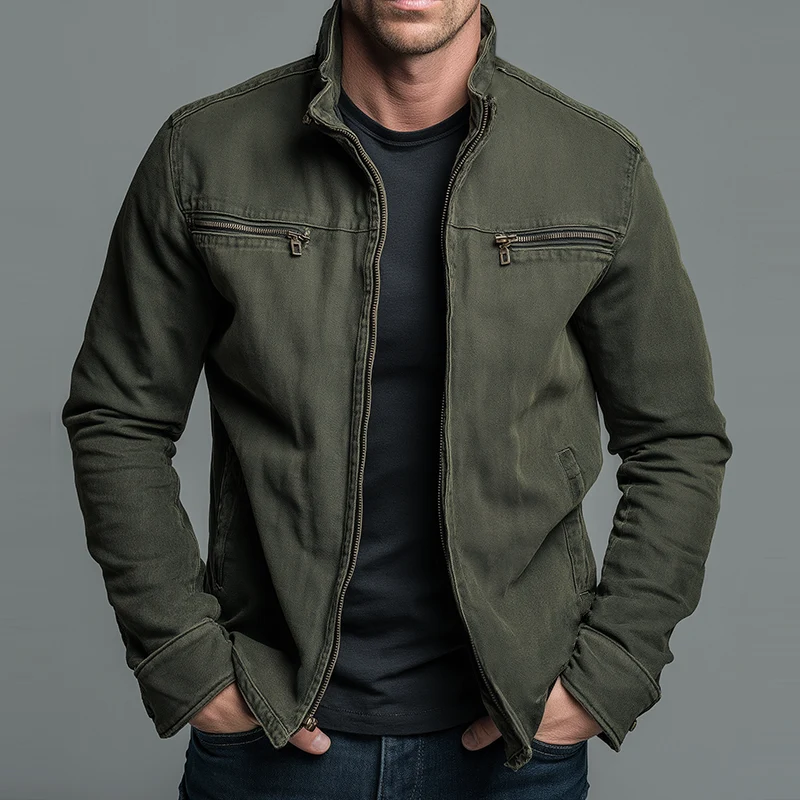 Raufeld – Vintage Baumwoll-Zip-Jacke