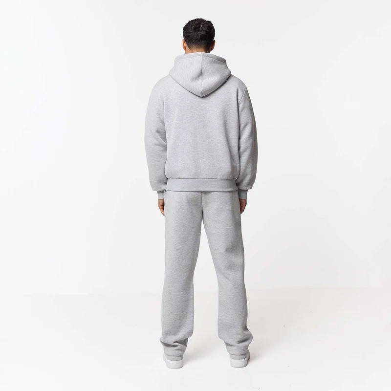 Leonard - Relaxed Fit Offene Jogger-Grau Meliert
