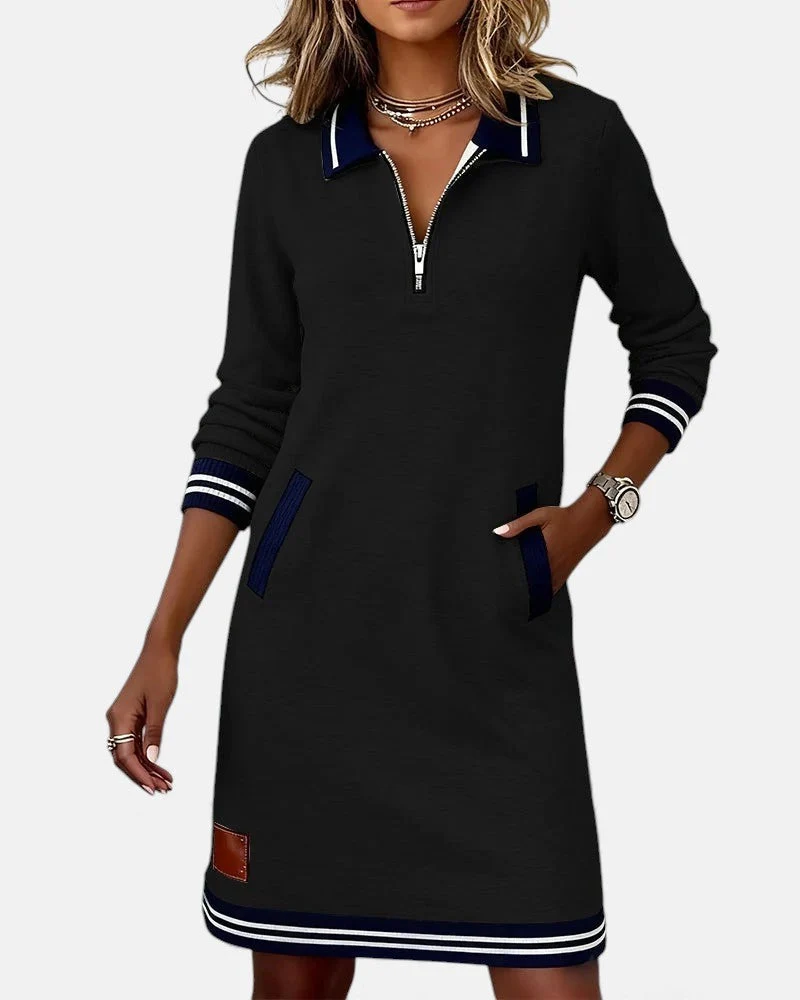 Clara | Damen Baumwollkleid elegant langarm