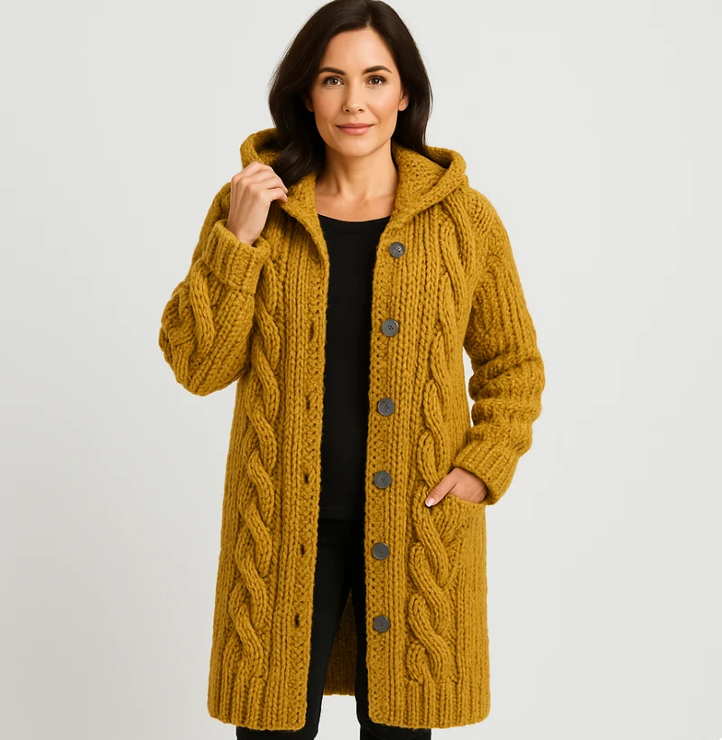 Mia | Stilvoller Damen Strickmantel zeitlos klassisch