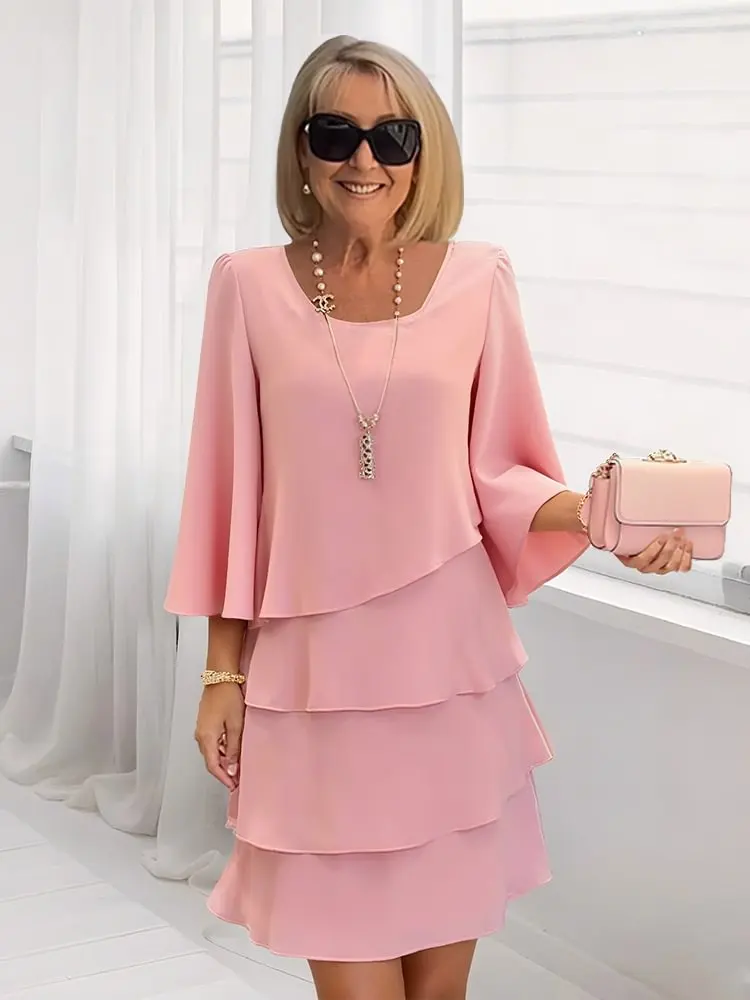 Élise | Elegantes fließendes Kleid mit Volants
