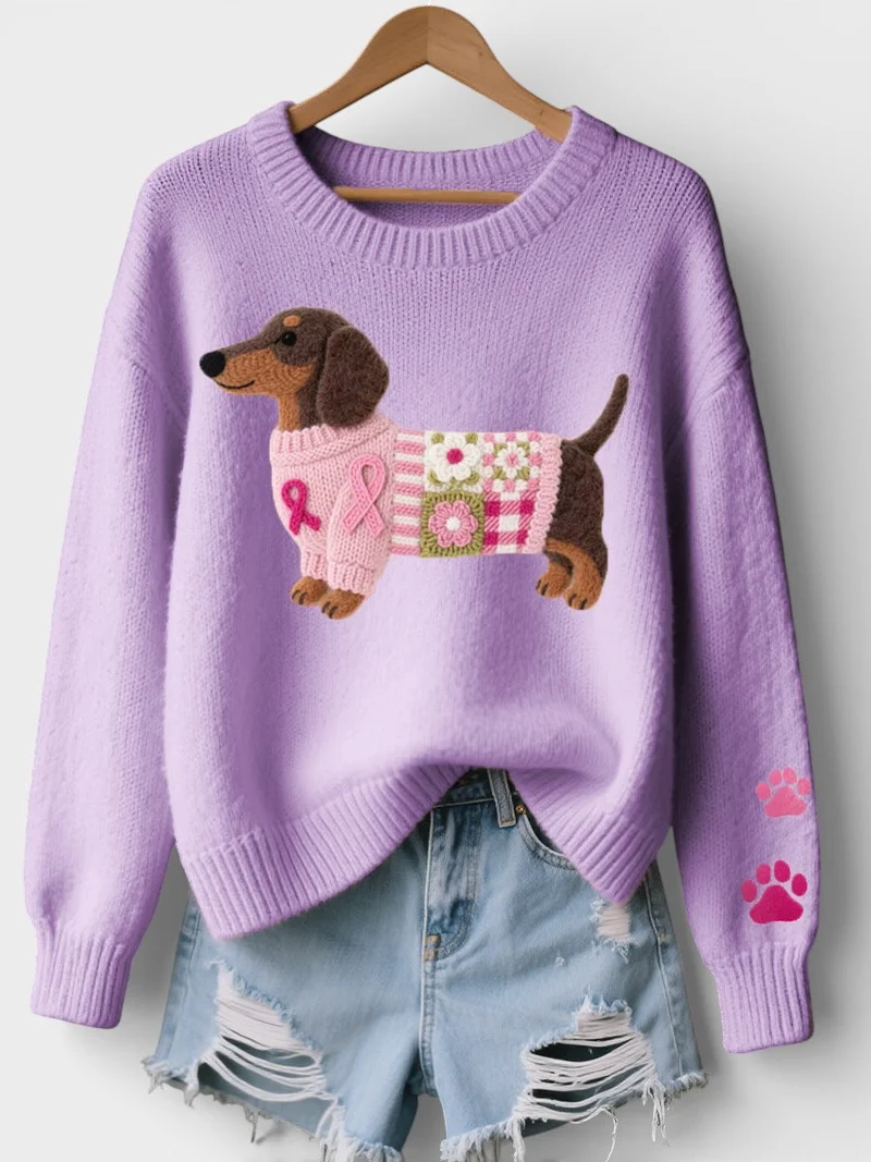Nora | Gemütlicher Damen Pullover mit Dackelprint stilvoll