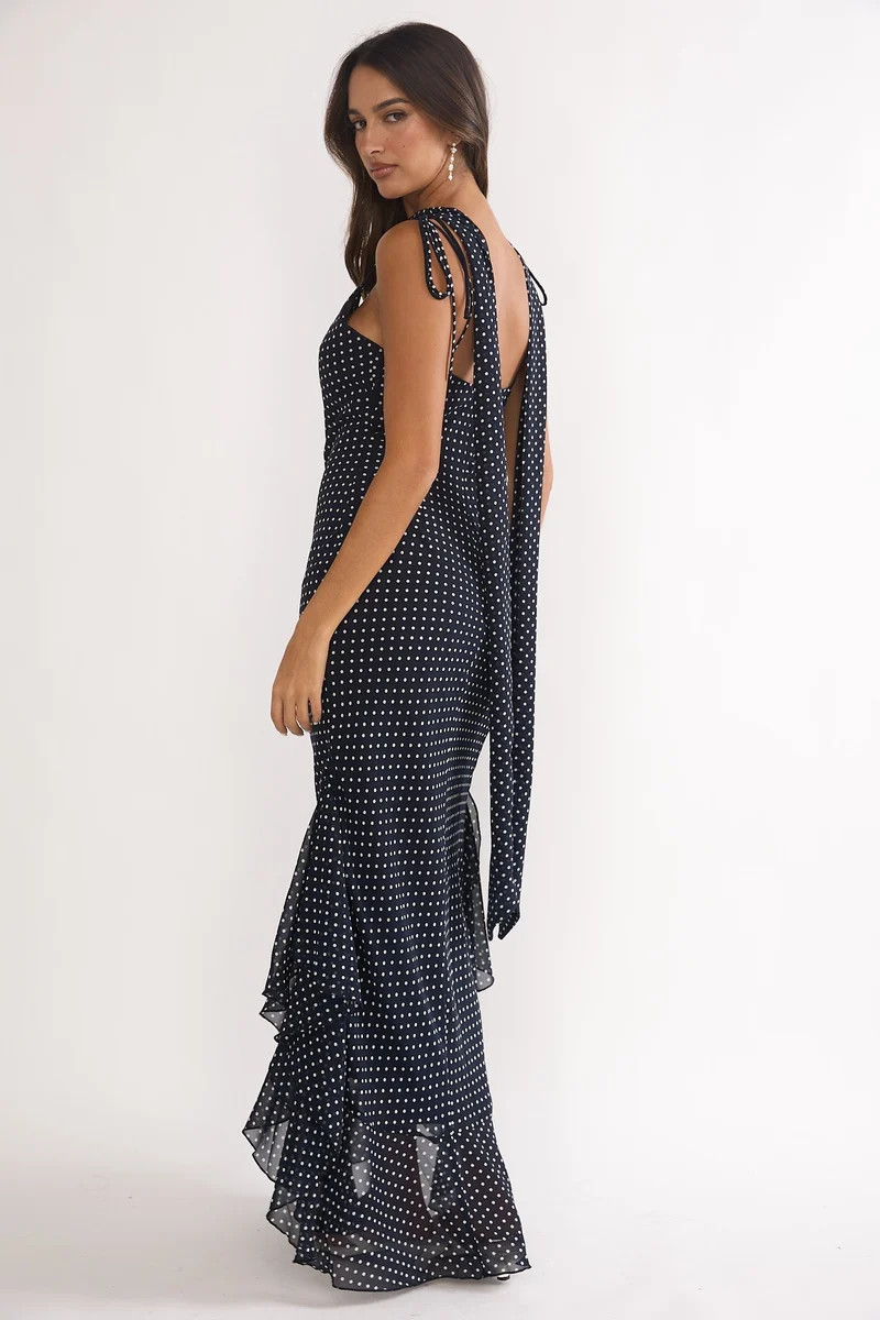 Nina | Damen Maxikleid navy modern elegant