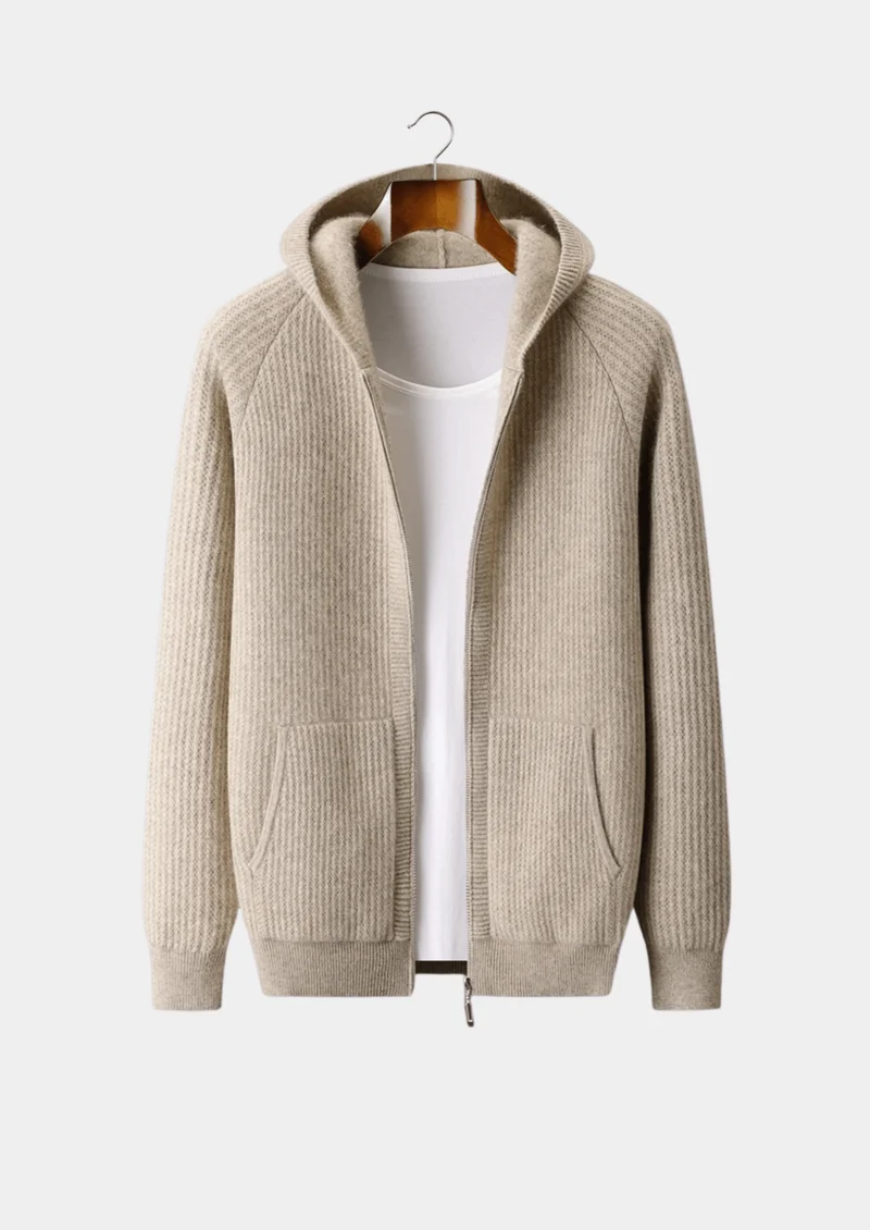 Merino Zip-Hoodie aus extra feiner Merinowolle
