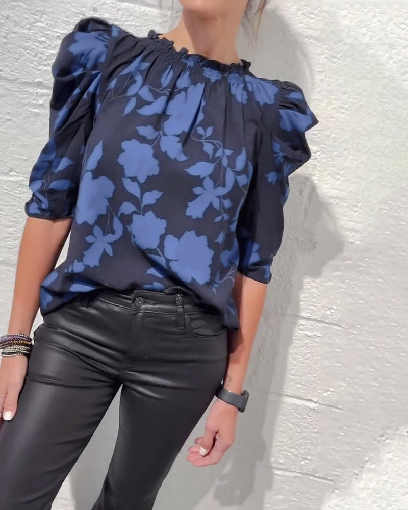 Nina | Modische Damen Bluse modern mit Rüschen & Puffärmel