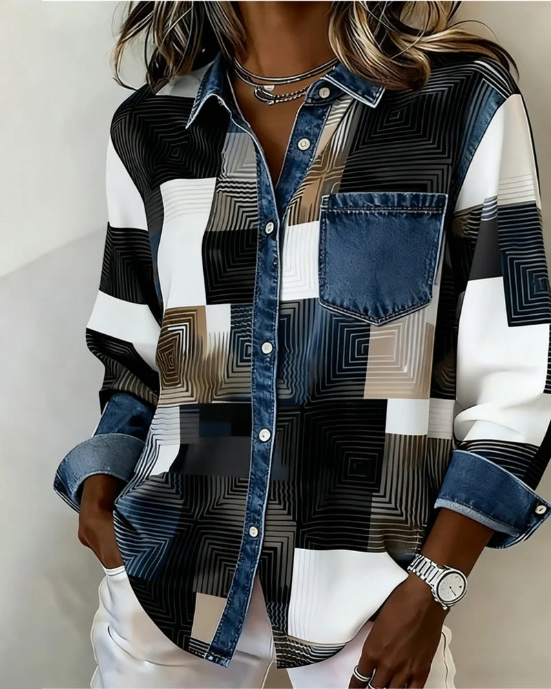 Paula | Damen Shirt modern & farbig mit stilvollem Kragen