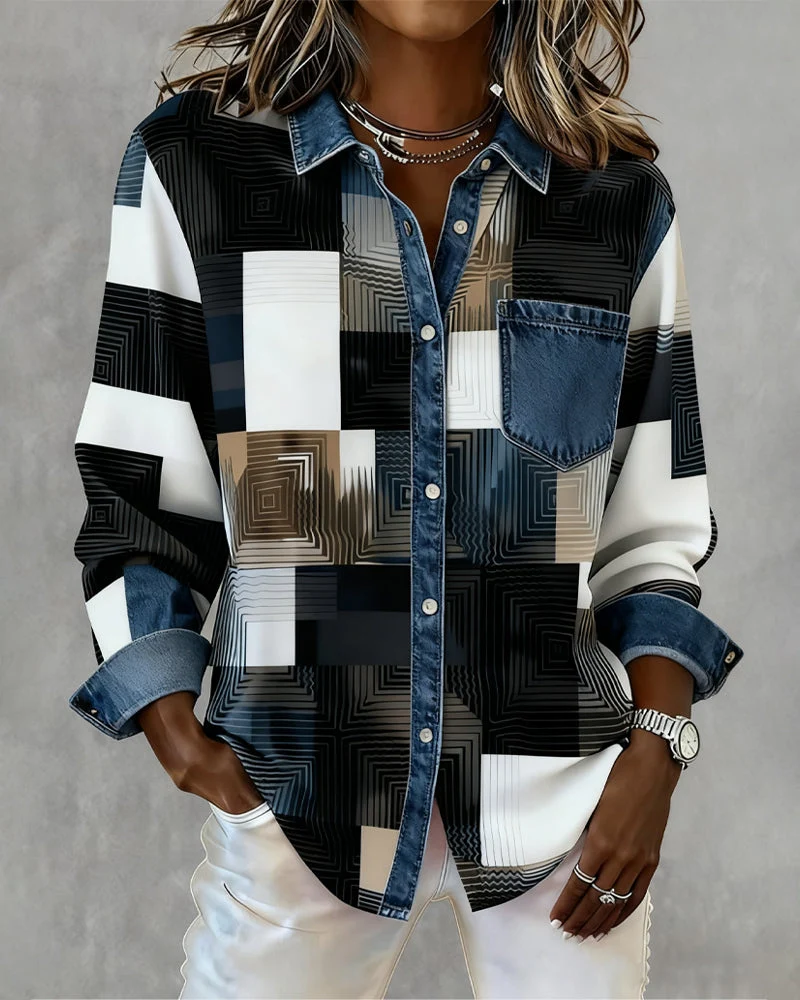 Paula | Damen Shirt modern & farbig mit stilvollem Kragen