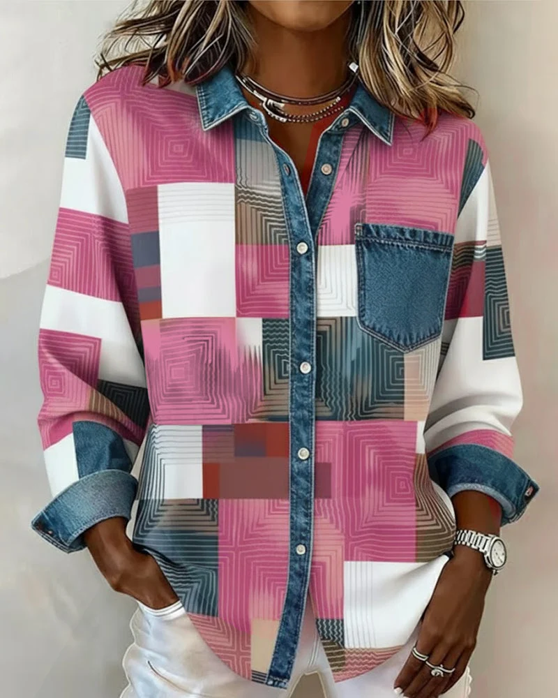Paula | Damen Shirt modern & farbig mit stilvollem Kragen