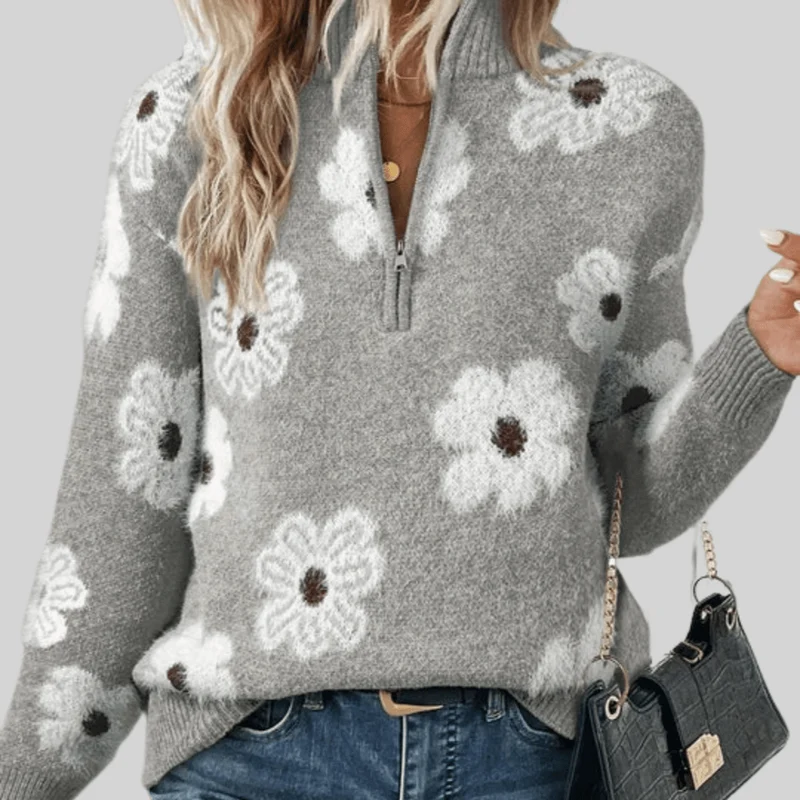 Alina | Damenpullover Half-Zip zeitlos modern