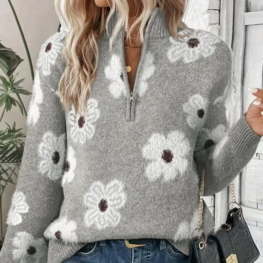 Alina | Damenpullover Half-Zip zeitlos modern