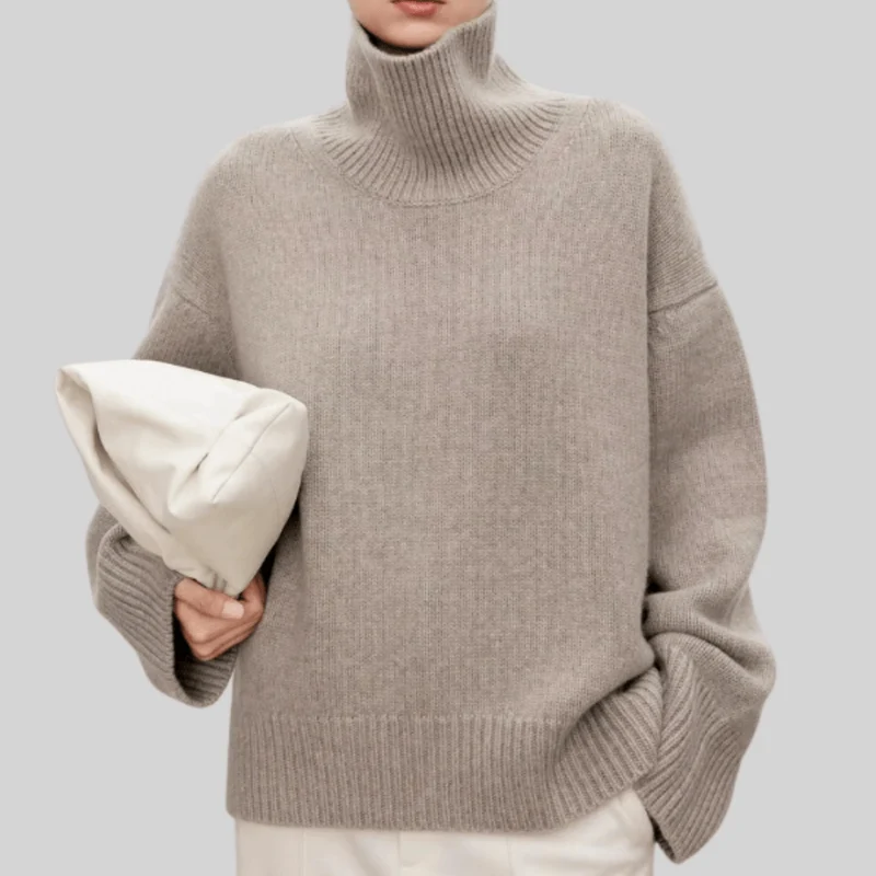 Paula | Eleganter Damenpullover Rollkragen hochwertig