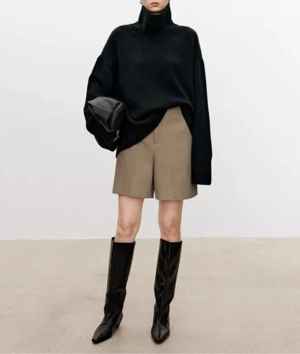Paula | Eleganter Damenpullover Rollkragen hochwertig