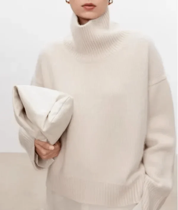 Paula | Eleganter Damenpullover Rollkragen hochwertig
