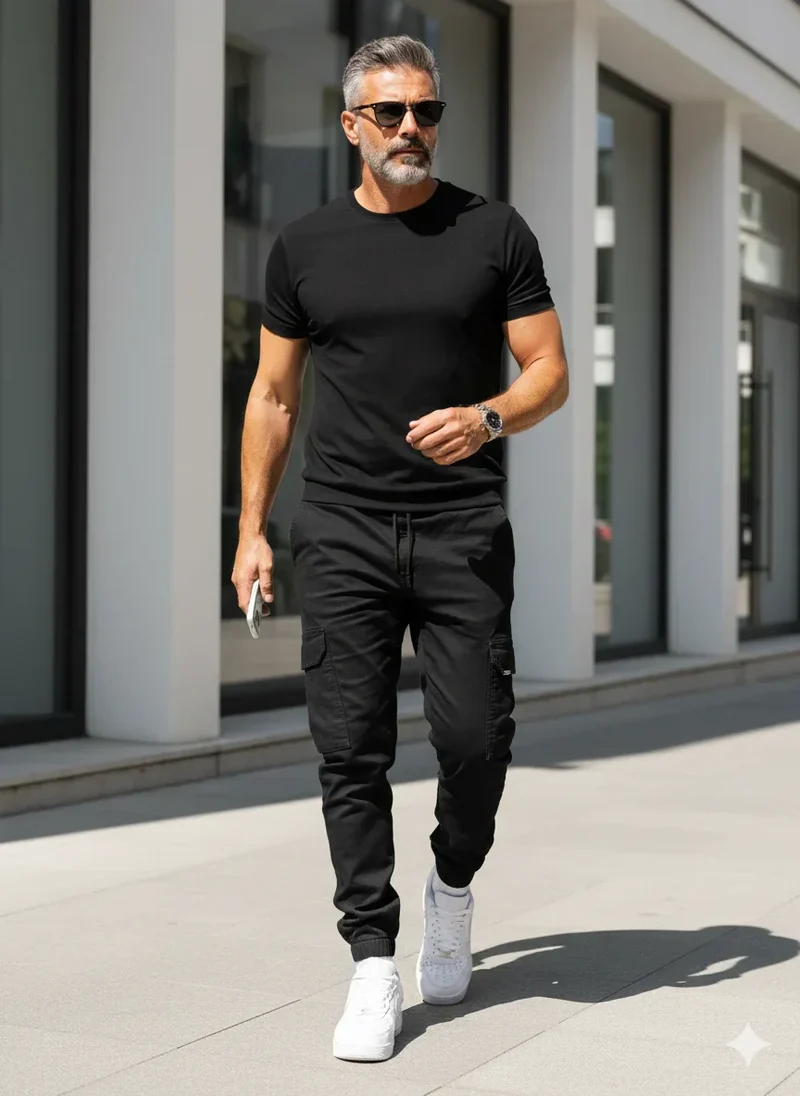Finn | Bequeme Stretch-Cargohose Herren stilvoll