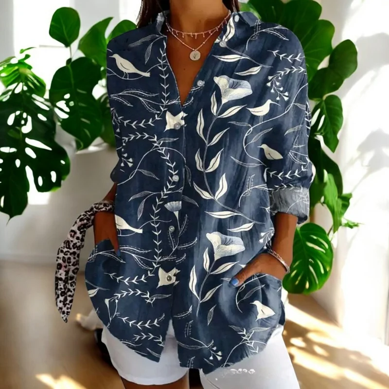Helena | Vintage Damenbluse mit elegantem Blumenmuster