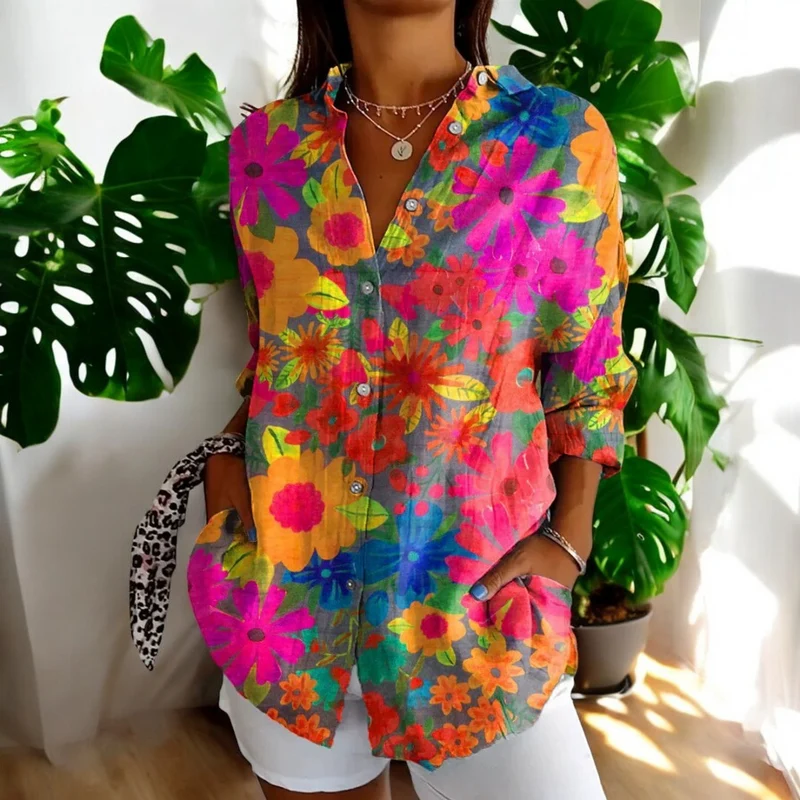 Helena | Vintage Damenbluse mit elegantem Blumenmuster