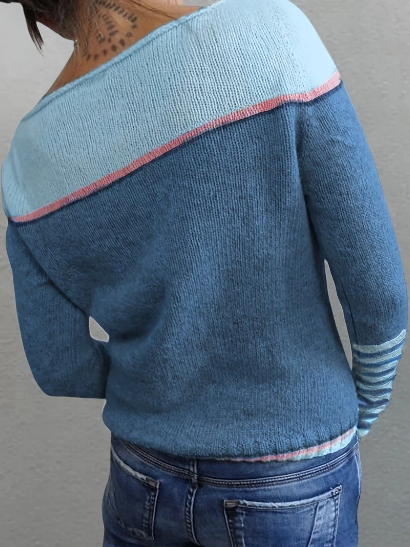 Mia | Eleganter Pullover Damen breit und gestreift