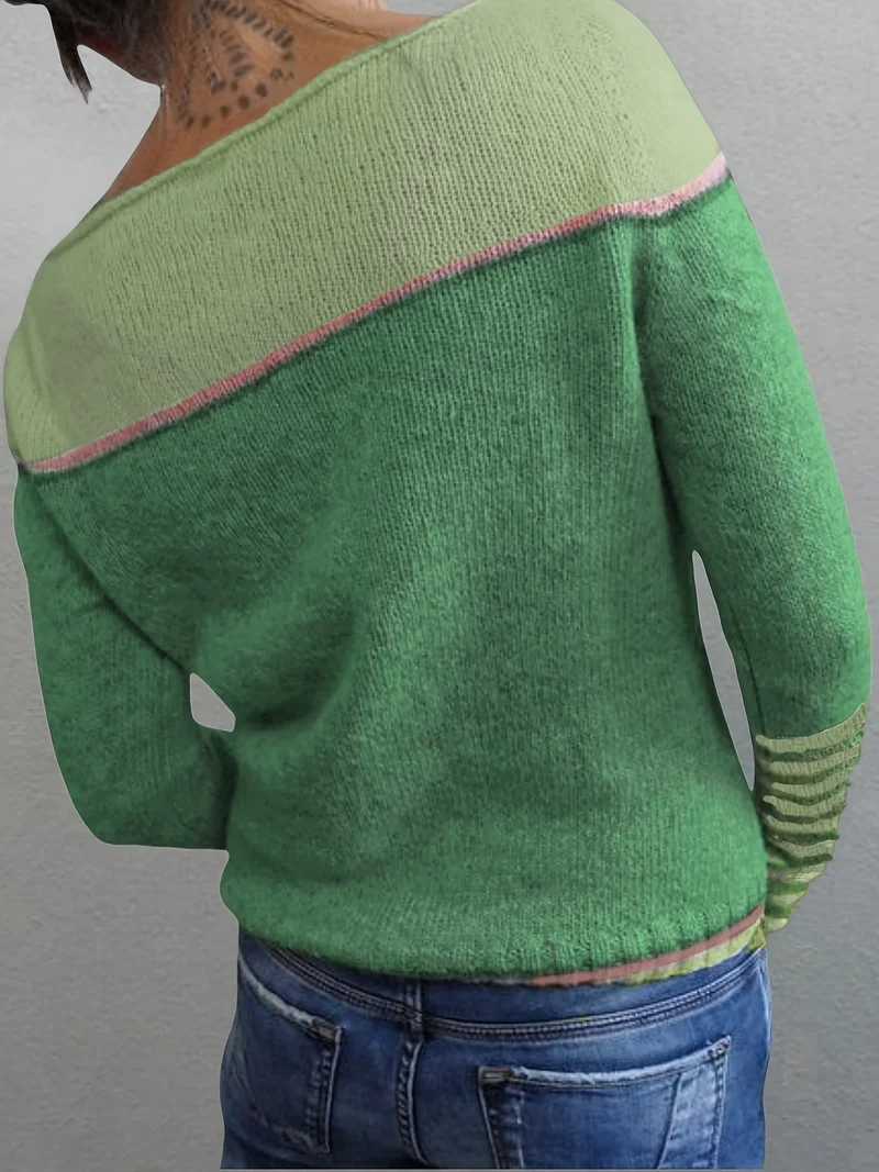 Mia | Eleganter Pullover Damen breit und gestreift