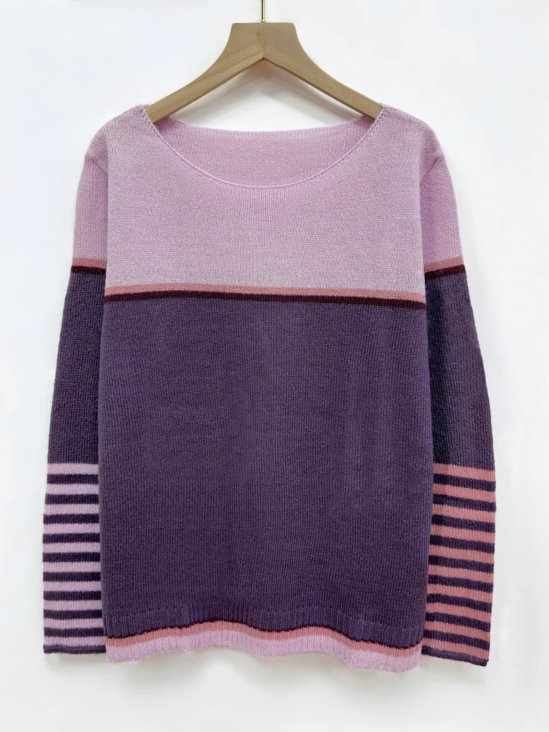 Mia | Eleganter Pullover Damen breit und gestreift