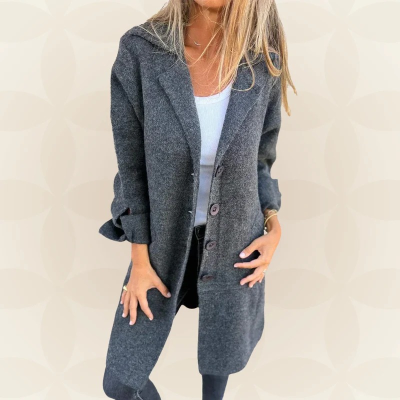 LIV / JACKE AUS WEICHEM STOFF MIT KNOPFVERSCHLUSS