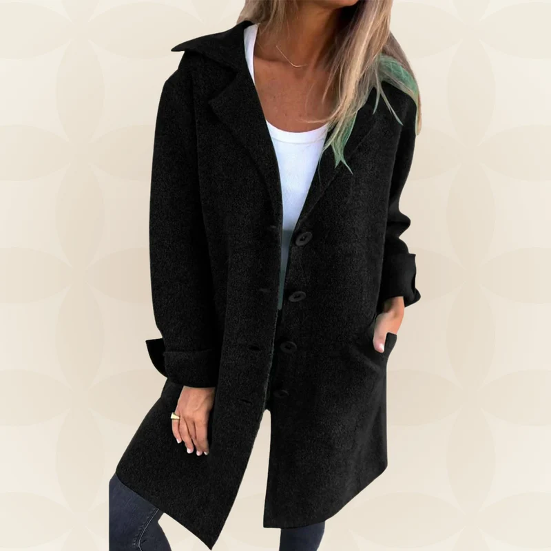 LIV / JACKE AUS WEICHEM STOFF MIT KNOPFVERSCHLUSS