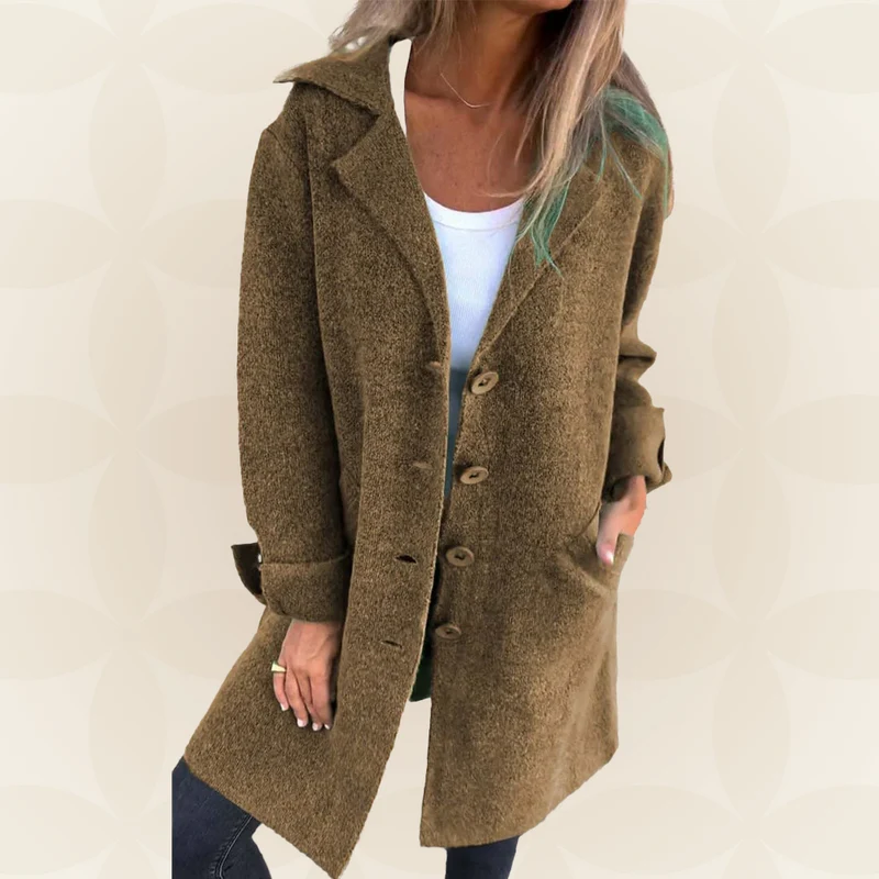 LIV / JACKE AUS WEICHEM STOFF MIT KNOPFVERSCHLUSS