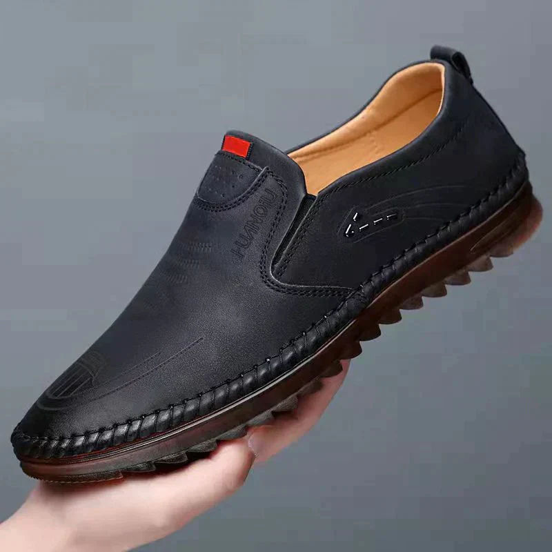 ALEX / ATMUNGSAKTIVE, RUTSCHFESTE LEDERSNEAKER FÜR HERREN