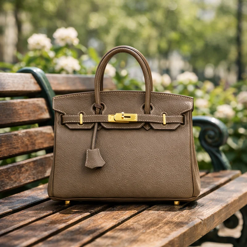 Jane – Premium-Handtasche aus echtem genarbtem Leder