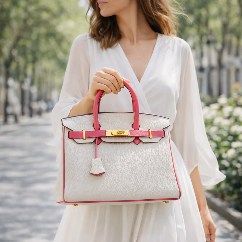 Jane – Premium-Handtasche aus echtem genarbtem Leder