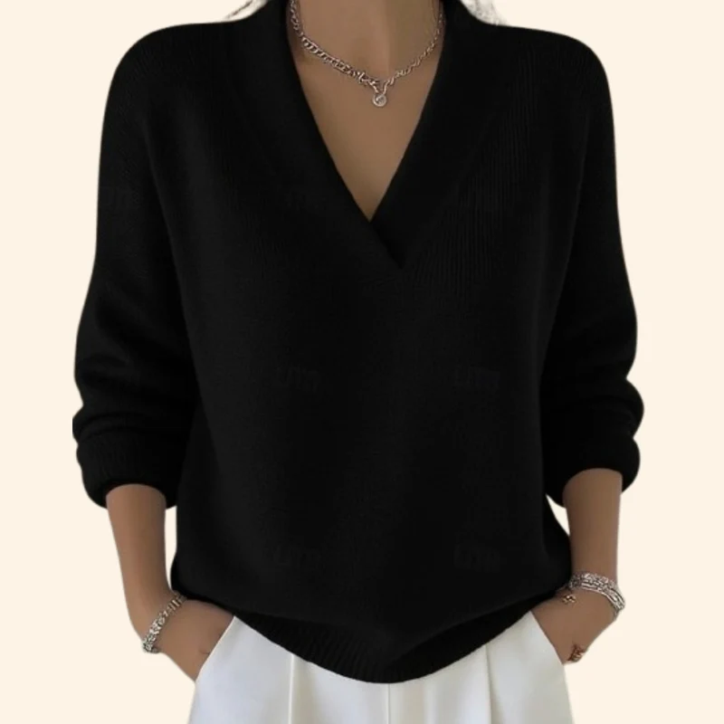 Laura | Stilvoller Damen Pullover elegant mit V-Ausschnitt