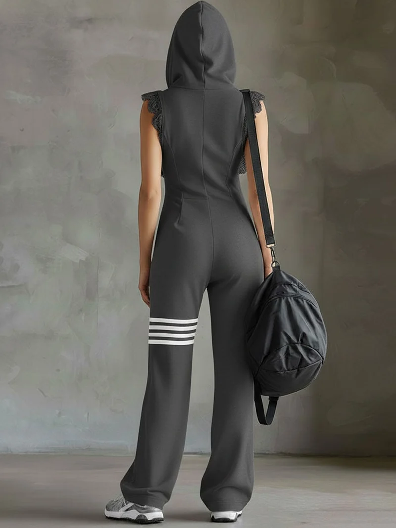 DANIELA / SPORT-RETRO-KAPUZENJACKE MIT STREIFEN
