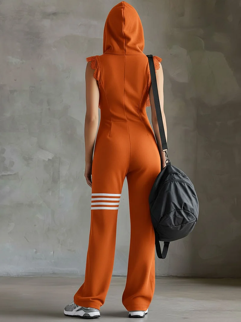 DANIELA / SPORT-RETRO-KAPUZENJACKE MIT STREIFEN