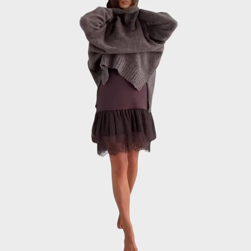 Nora | Damen Zweiteiler Pullover Kleid stilvoll