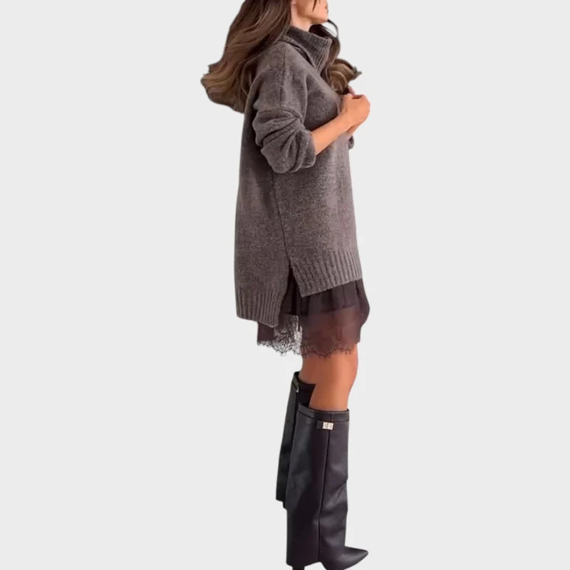 Nora | Damen Zweiteiler Pullover Kleid stilvoll