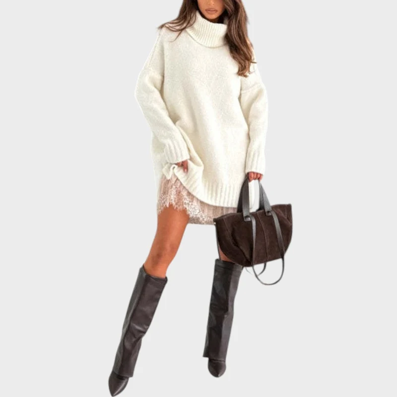 Nora | Damen Zweiteiler Pullover Kleid stilvoll