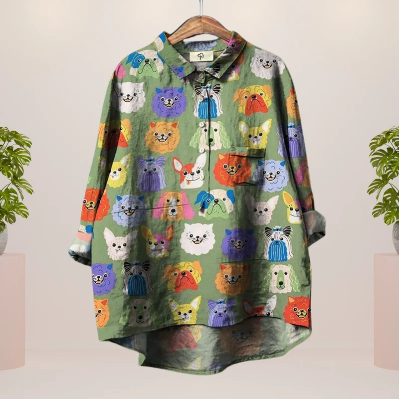 Elena | Lässiges Damen Kunstshirt mit auffälligem Print