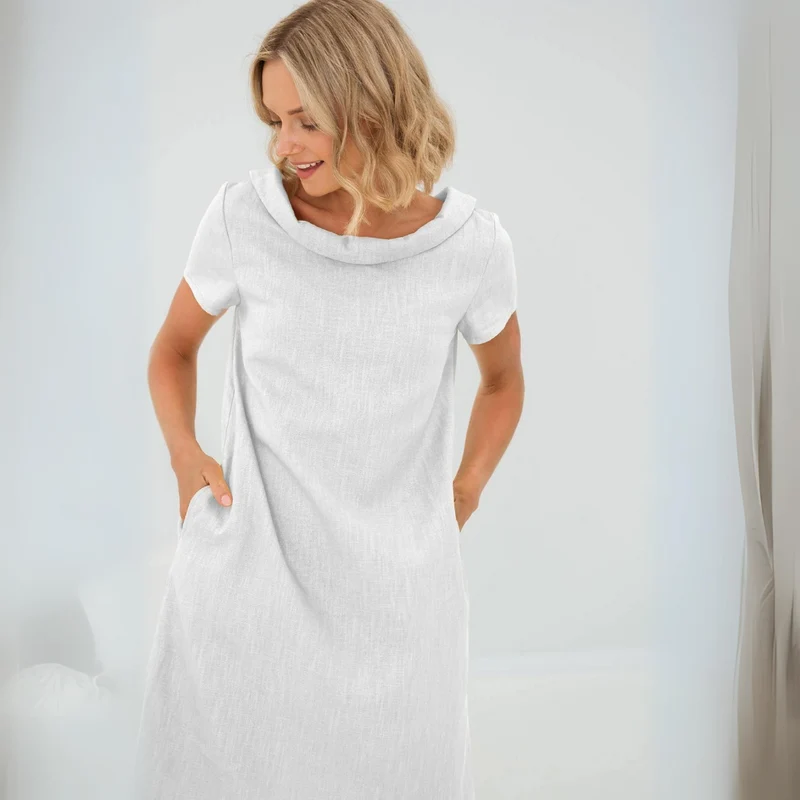 Laura | Luftiges Damen Leinenkleid sommerlich elegant