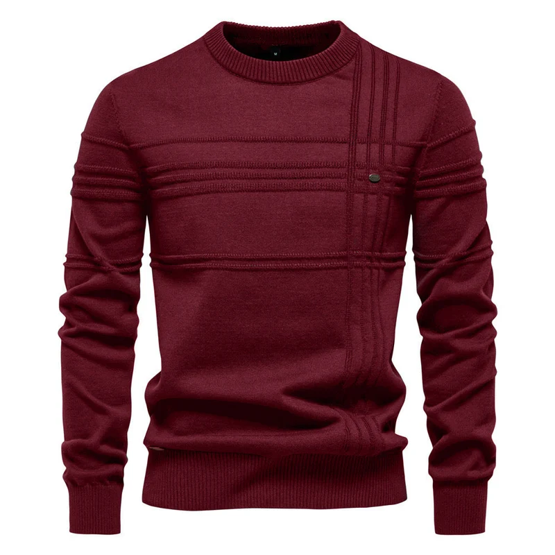 LEANDRO | ELEGANTER HERRENPULLOVER MIT KAROMUSTER
