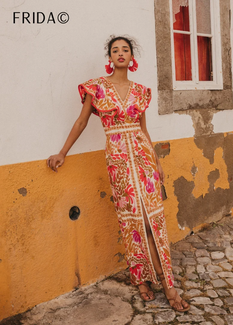 Nina | Lockeres Damen Kleid Sommer mediterran geschnitten