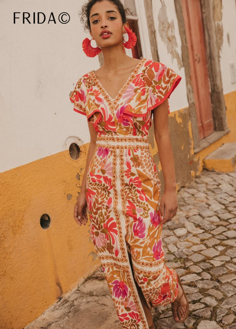Nina | Lockeres Damen Kleid Sommer mediterran geschnitten