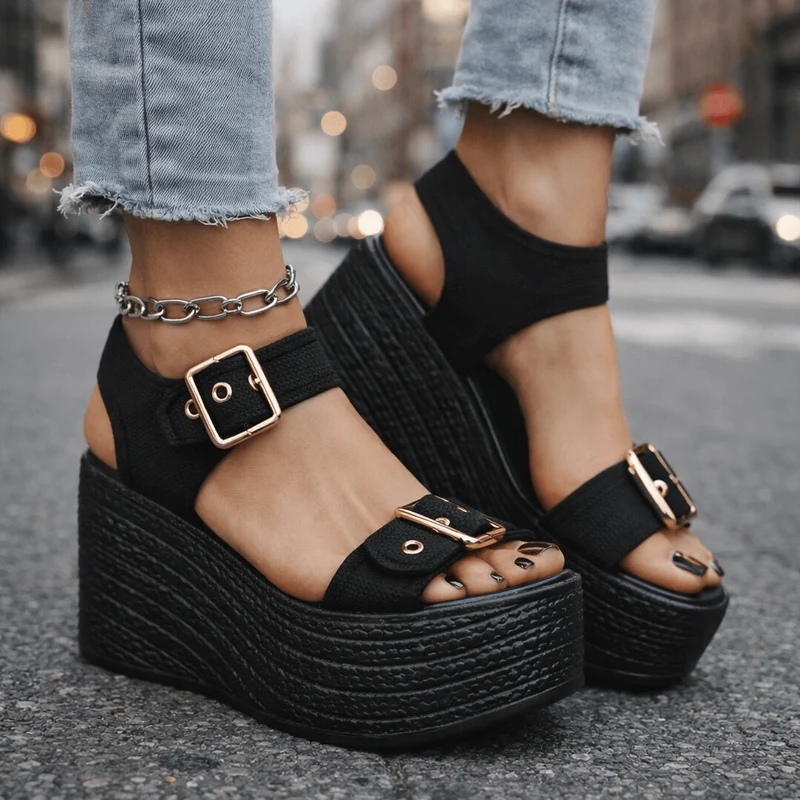 NAIA WEDGE MIT SCHNALLE