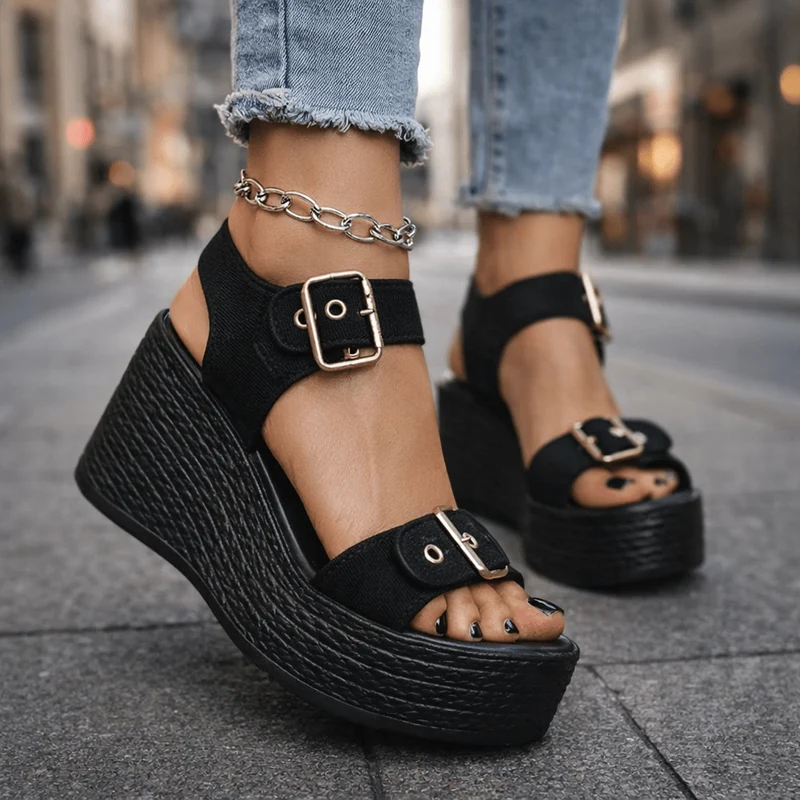 NAIA WEDGE MIT SCHNALLE
