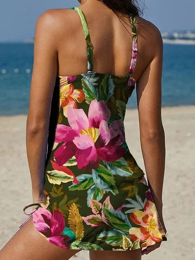 Fiesta | Grafischer Blumen-Tankini mit Shorts, flacher Bauch-Effekt