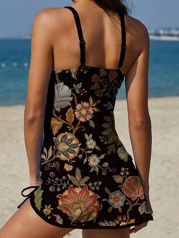 Fiesta | Grafischer Blumen-Tankini mit Shorts, flacher Bauch-Effekt