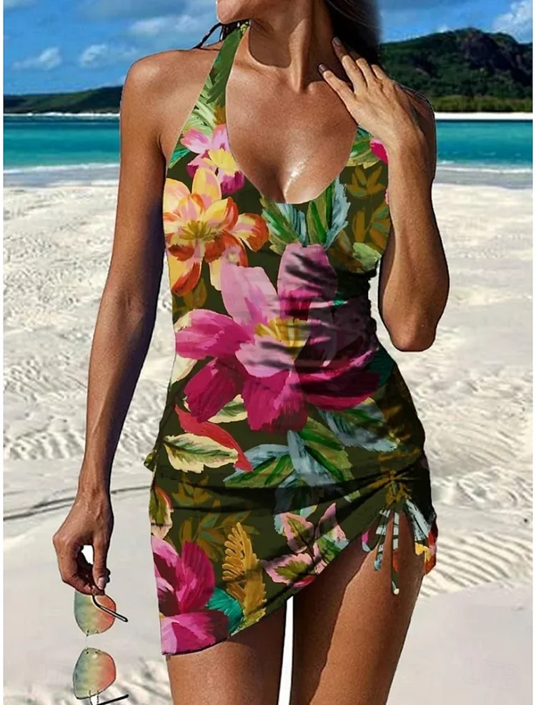Fiesta | Grafischer Blumen-Tankini mit Shorts, flacher Bauch-Effekt
