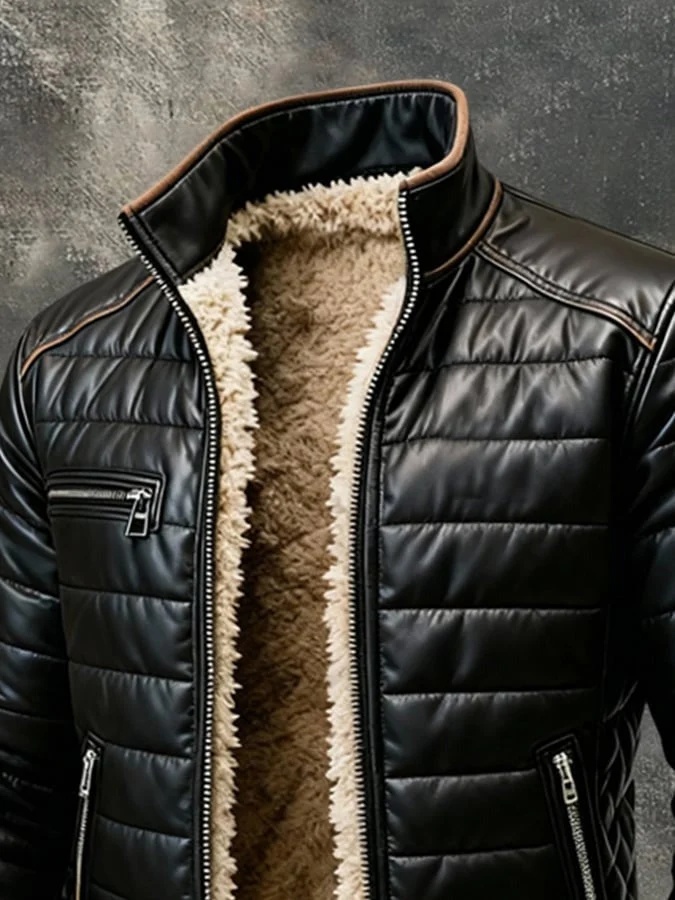 CLÉMEN | SCHWARZE WATTEJACKE MIT SHERPA-FUTTER