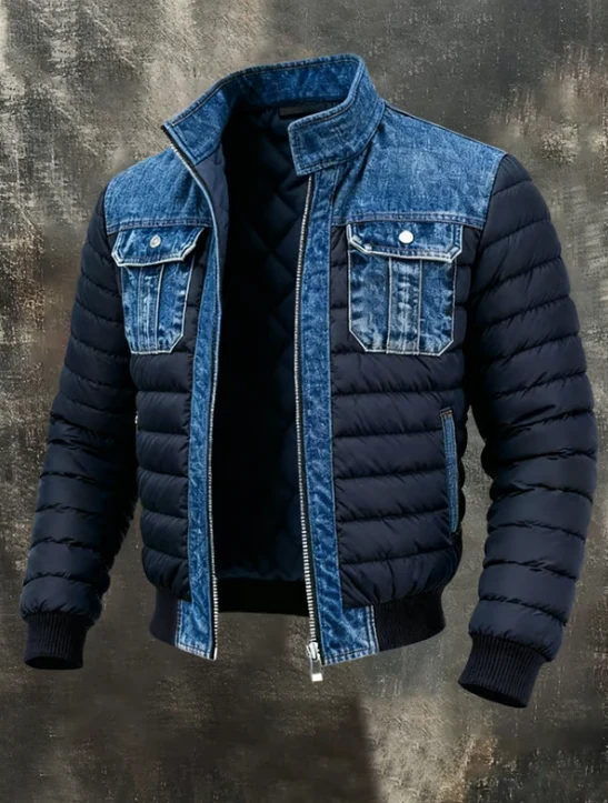 JOHAN | HYBRID-STEPPJACKE AUS DENIM