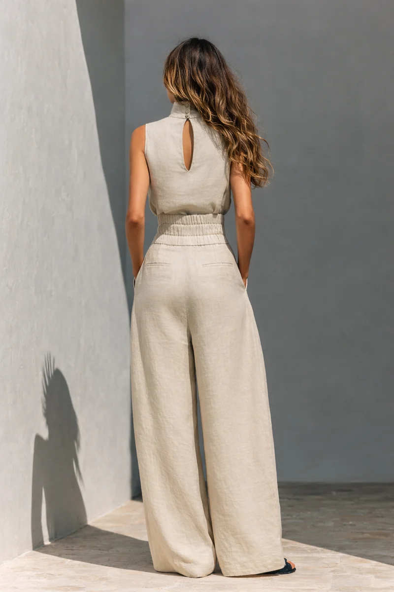 Maria | Minimalistisches Zweiteiler-Set mit weitem Bein