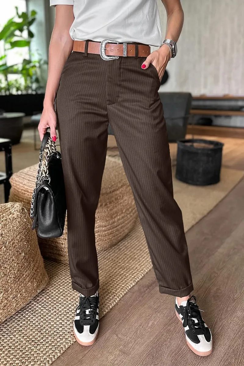 MATHILDA | ELEGANTE, FIGURSCHMEICHELNDE HOSE MIT STREIFEN